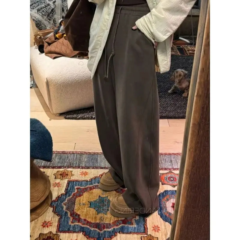 

YYAHAHS New Autumn and Winter Thick Casual Pants Embroidered Curved Knife Pants Trendy Sweatpants Female Clothing