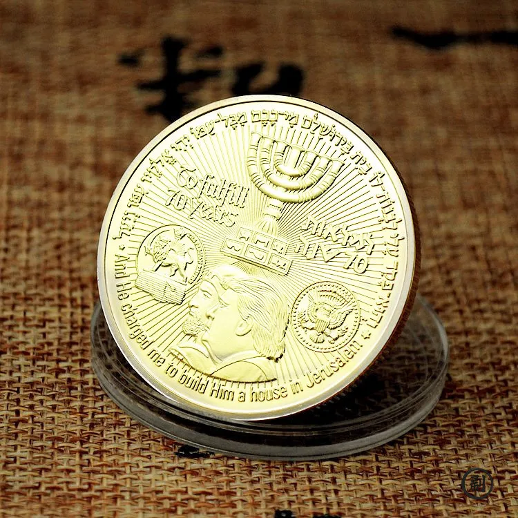 Challenge Coin The Temple Coin Golden Plated Souvenir Coin King Cyrus Jewish Temple Jerusalem Israel Commemorative Coin - 4