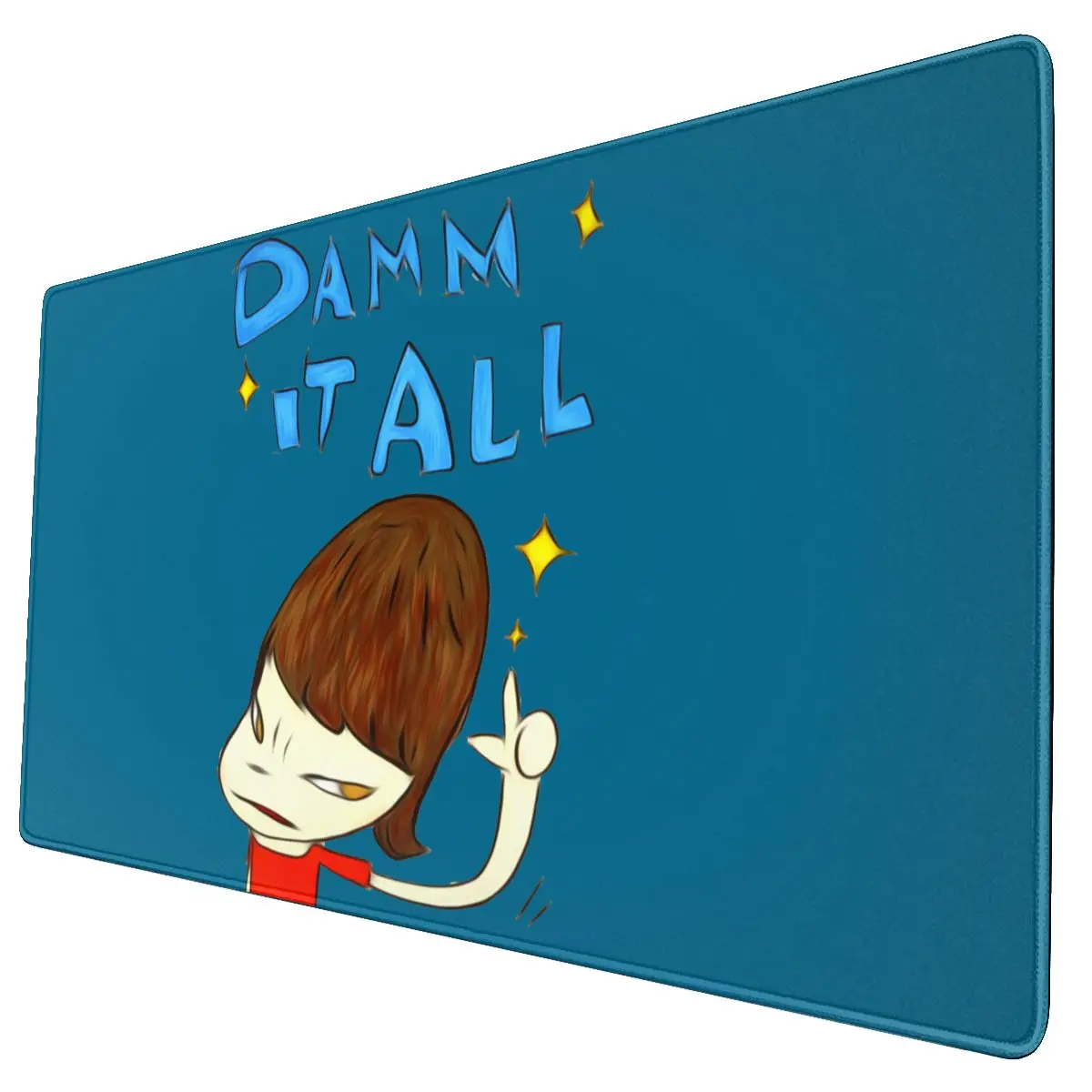 

Резиновый коврик для мыши Yoshitomo Nara Damm It All, наклейка для ноутбука, коврик для клавиатуры и стола, коврик для мыши XL для компьютера