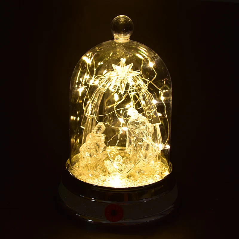 Transparent music box acrylic ball wishing Christmas luminous scene ornament