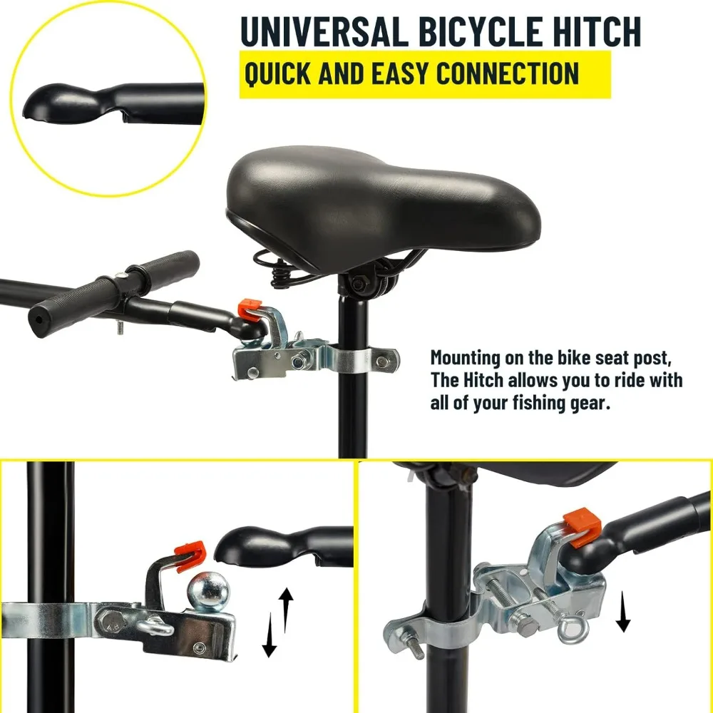 عربة صيد الشاطئ ذات سعة كبيرة مع 13 إطارًا باللون الأسود من البولي يوريثان للرمل، 32.25 لتر × 16 وات #6