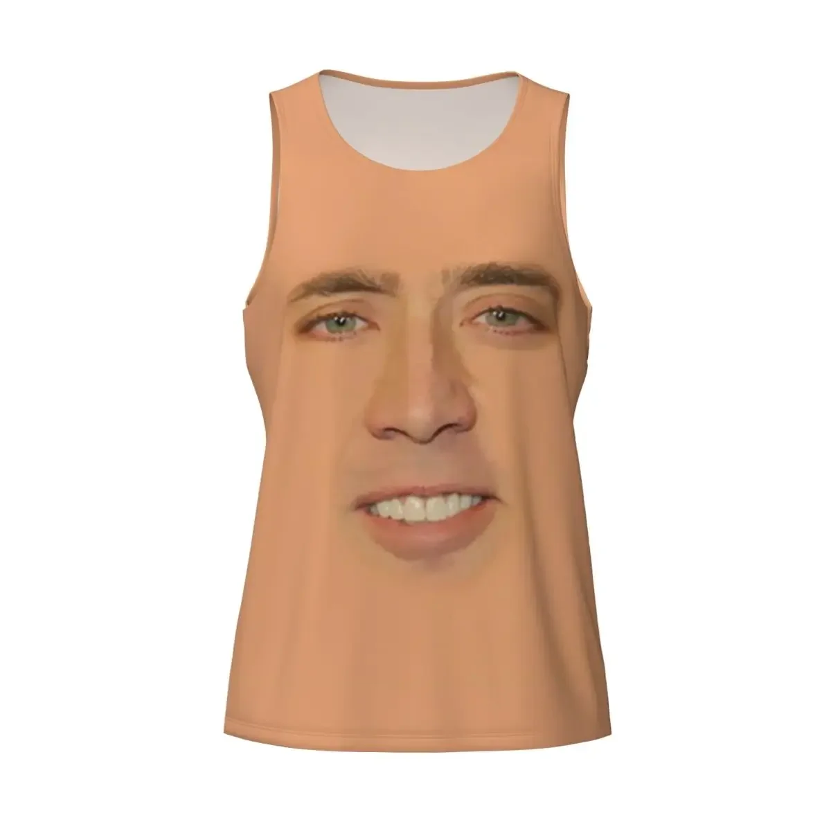 Quick Dry Nicolas Cage Full Face Gym Tank Muscle Sleeveless Shirt Bodybuilding Breathable Vest
