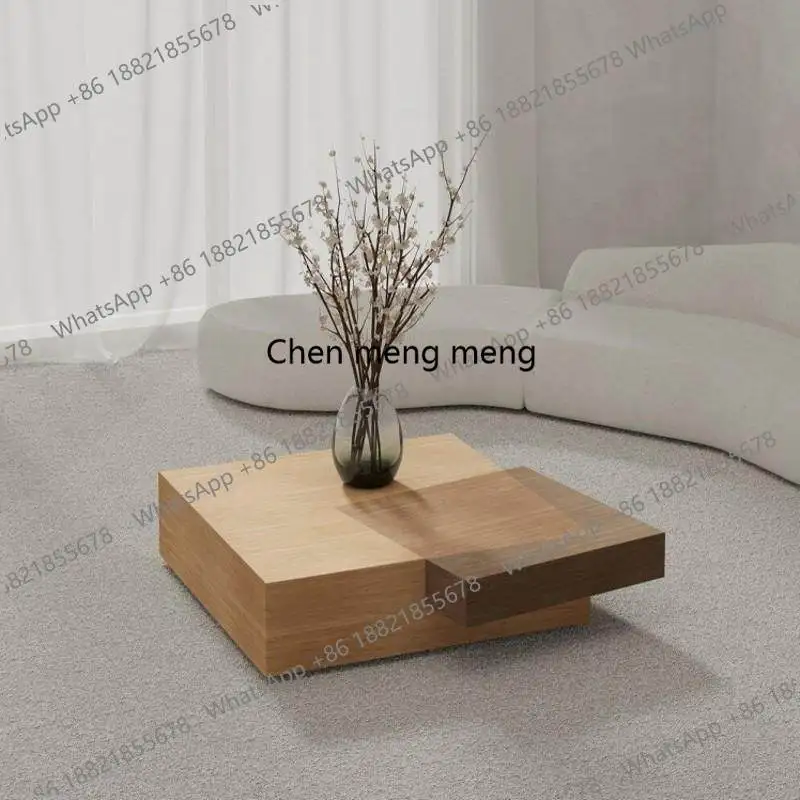 

Wabi-sabi high-end walnut coffee table antique polygonal solid wood low tea table