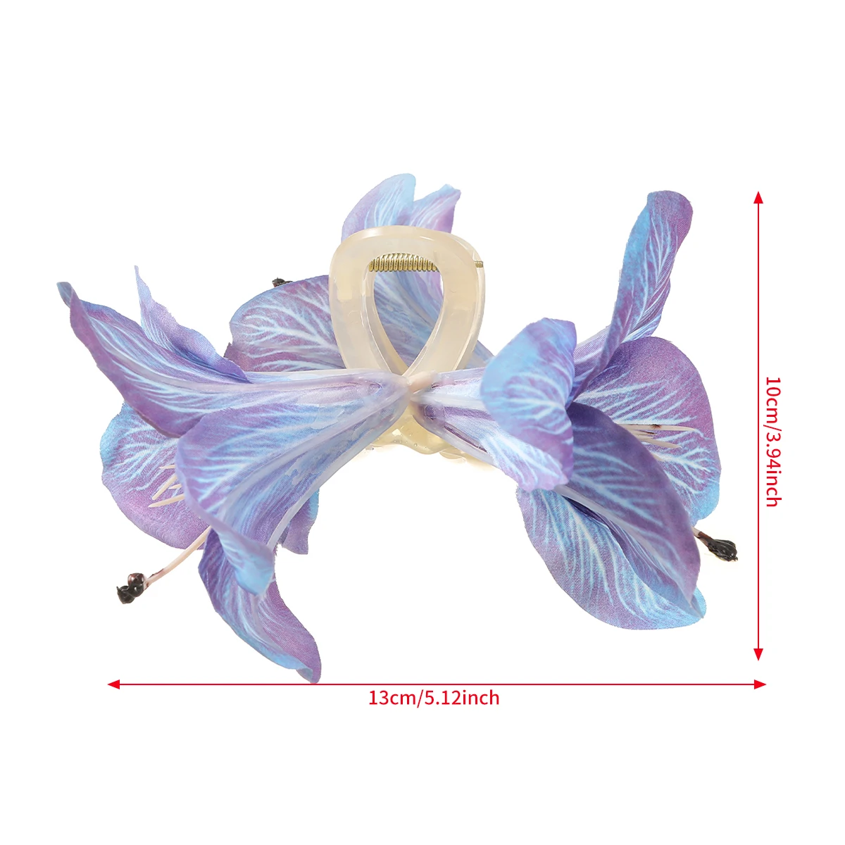 AWAYTR Tie-dyed Lily Flower Hair Claws Artificial Floral Hair Clips Crab For Women Girl Gift Hair Accessories Valentine Headwear