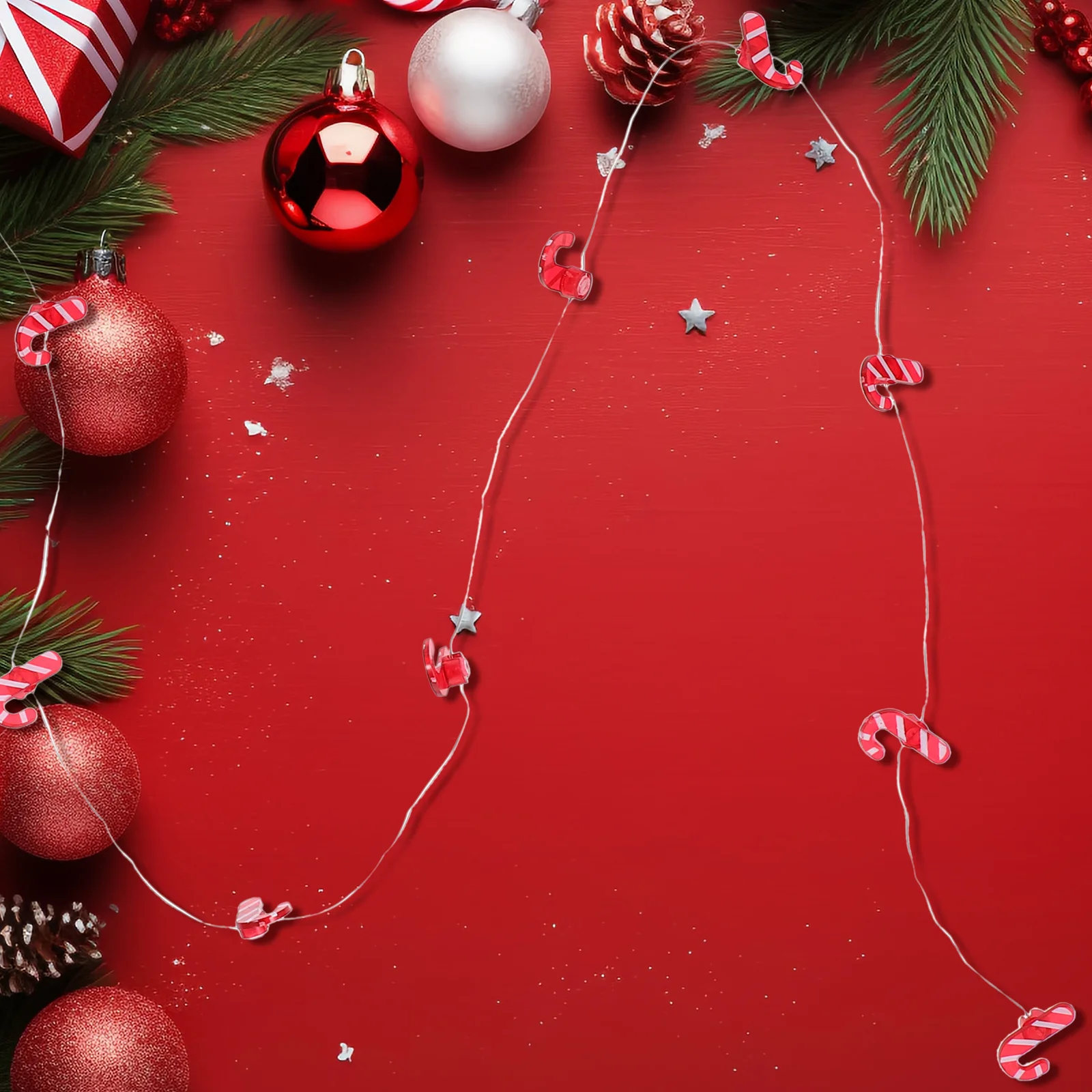 

1M Copper Wire String Lights LED Candy Cane Christmas Decorations for Indoor Outdoor Holiday Tree Camping Yard Bedroom