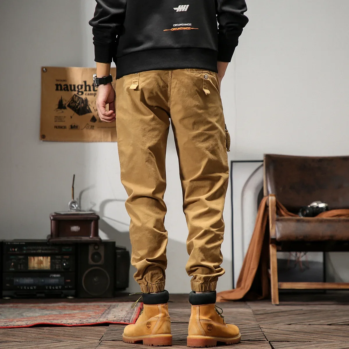 미국 스타일 신상 남성 플러스 사이즈 솔리드 컬러 루즈 캐주얼 트렌디 심플 베이직 스포츠 조거 팬츠 남성 바지 의류