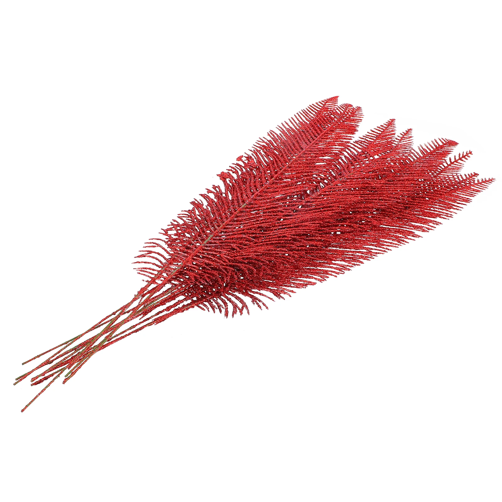 

12pcs Christmas Glitter Leaves Simulated Artificial Decorative Xmas Party Supplies For Tree Wreath Garland Decoration