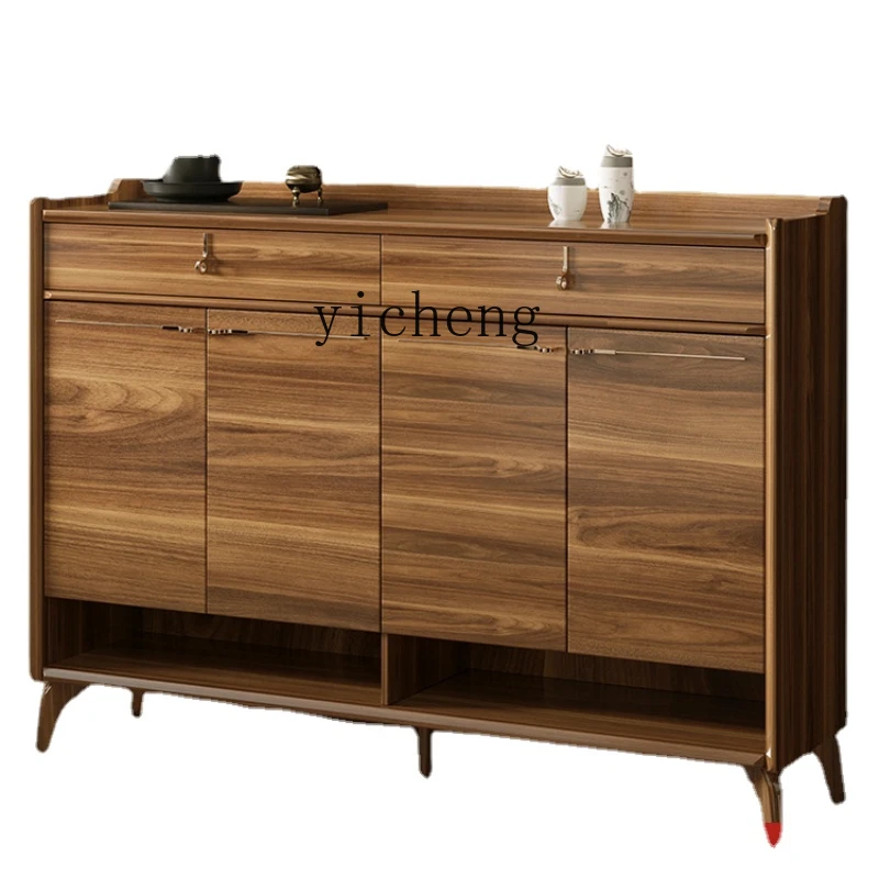 Yy New Chinese Shoe Cabinet Door Household Large Capacity Entry Door Hall Cabinet Solid Wood Frame