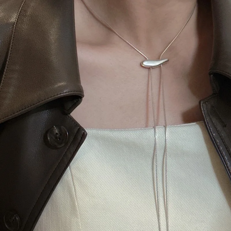 925 Sterling Silver Necklace For Women Adjustable Gold Color Long Necklace O-Chain Choker Necklaces Birthday Gift Chocker