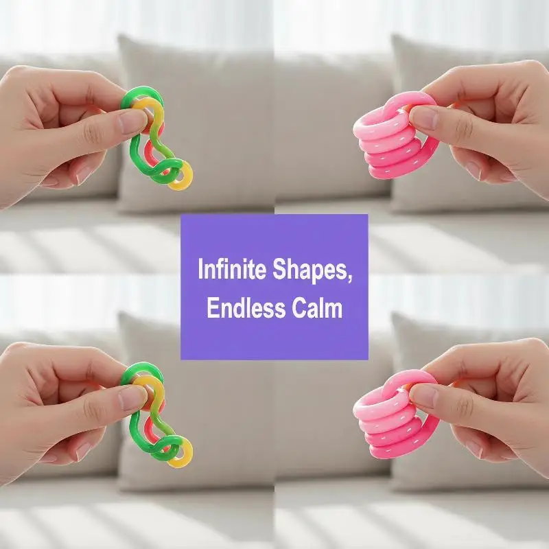 Color Changing Fidget Toy Flexible Twisting Stress Relief Spinner Office Travel Use 2026 Gift