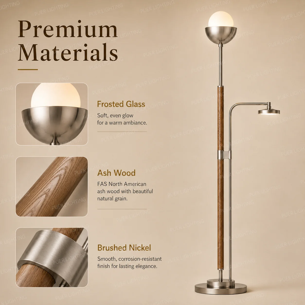 Upgraded Floor Lamp for Living Room,1000 Lumens Bulb Included, Modern Floor Lamps Simple Design with Shade for Living Room