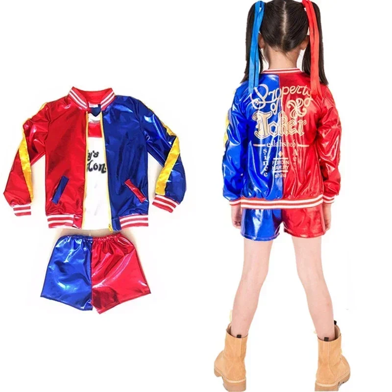 5PCS Kids Cosplay Beauty girl Costumes Girls Purim Coats Jacket Chamarras Para Mujer Suit  with Gloves Halloween suit cosplay