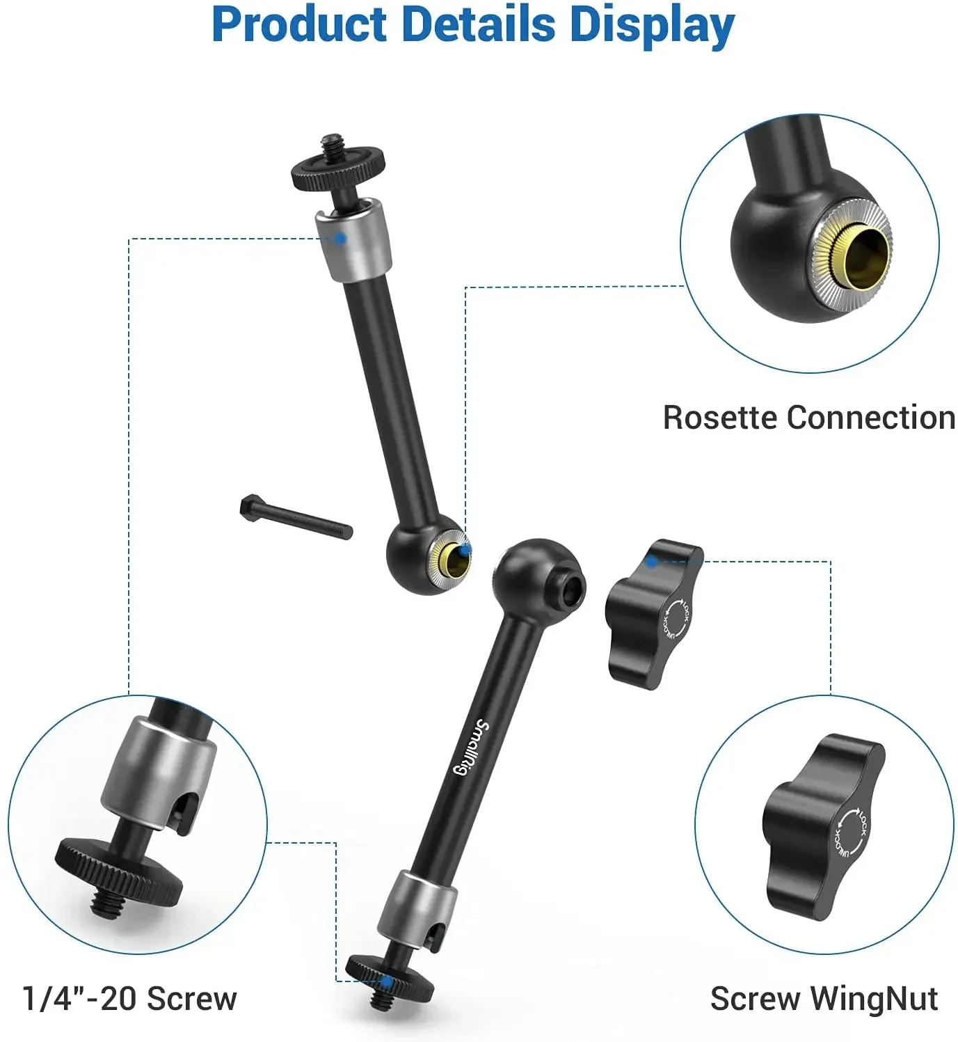 SmallRig 9.5 inch Articulating Rosette Arm 1/4