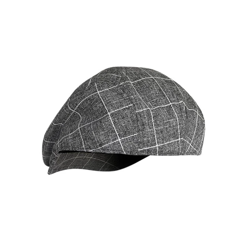 

Spring Summer Cotton Newsboy Cap New Blue Grey Breathable Beret Men's Women's Literary Retro Hat England Hats Male Hats 52
