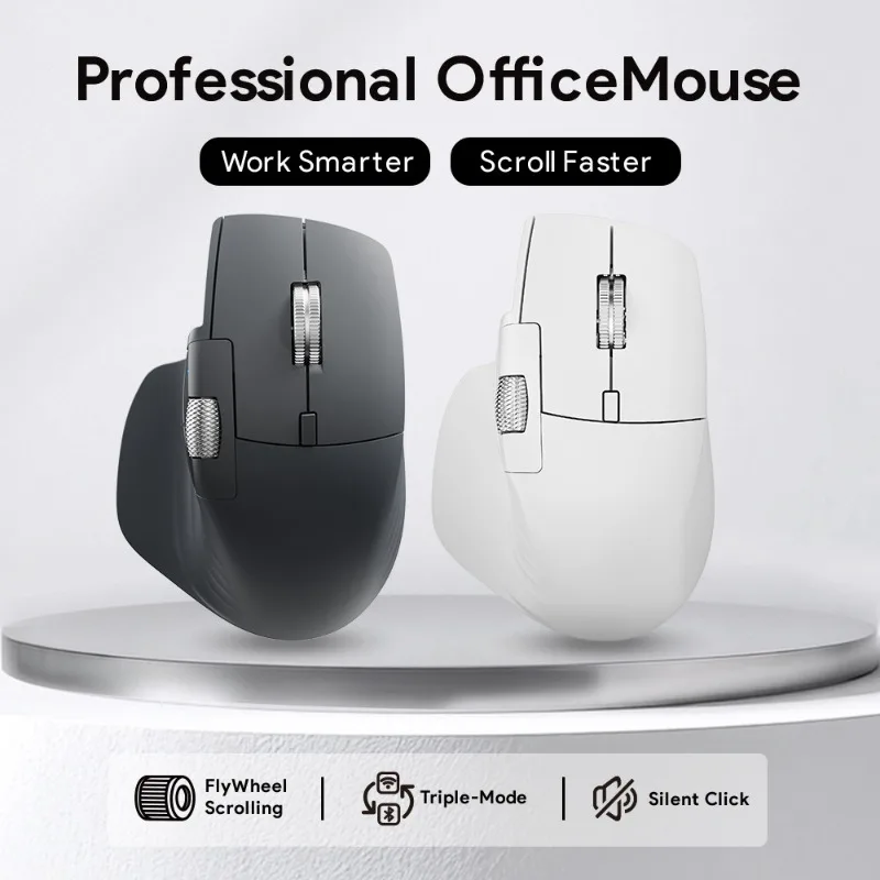 Fast electromagnetic scroll mouse wireless bluetooth three-mode office ergonomic silent mouse