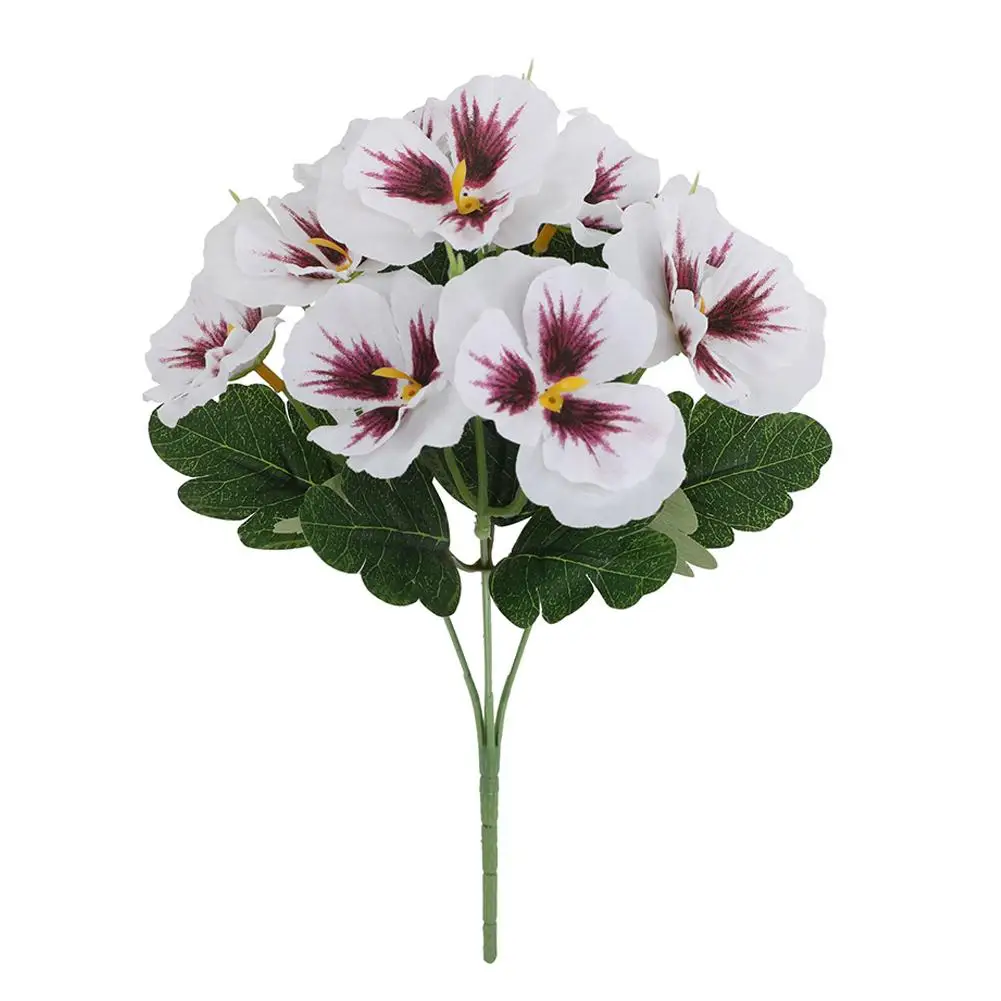 

9 Pack UV Resistant Faux Pansy Artificial Flowers for Summer Patio Porch Garden Lawn Window Sill and Indoor Decoration