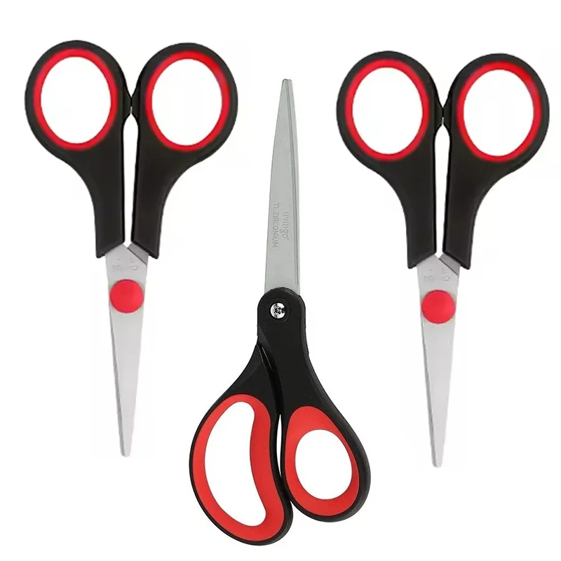 3 Pcs Office Scissors Student Stationery Comfort Grip Cutting Handle Home Office Stationery Supplies Tailor Workshop Hand Tool