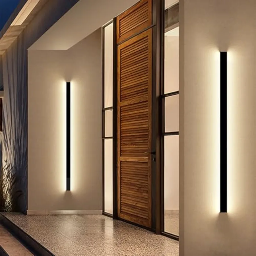 

Exterior Wall Lights for House - 59inch Long Strip Modern Outdoor Light Wall Fixture Sconce, Outside Garage Exterior Lights, Bl