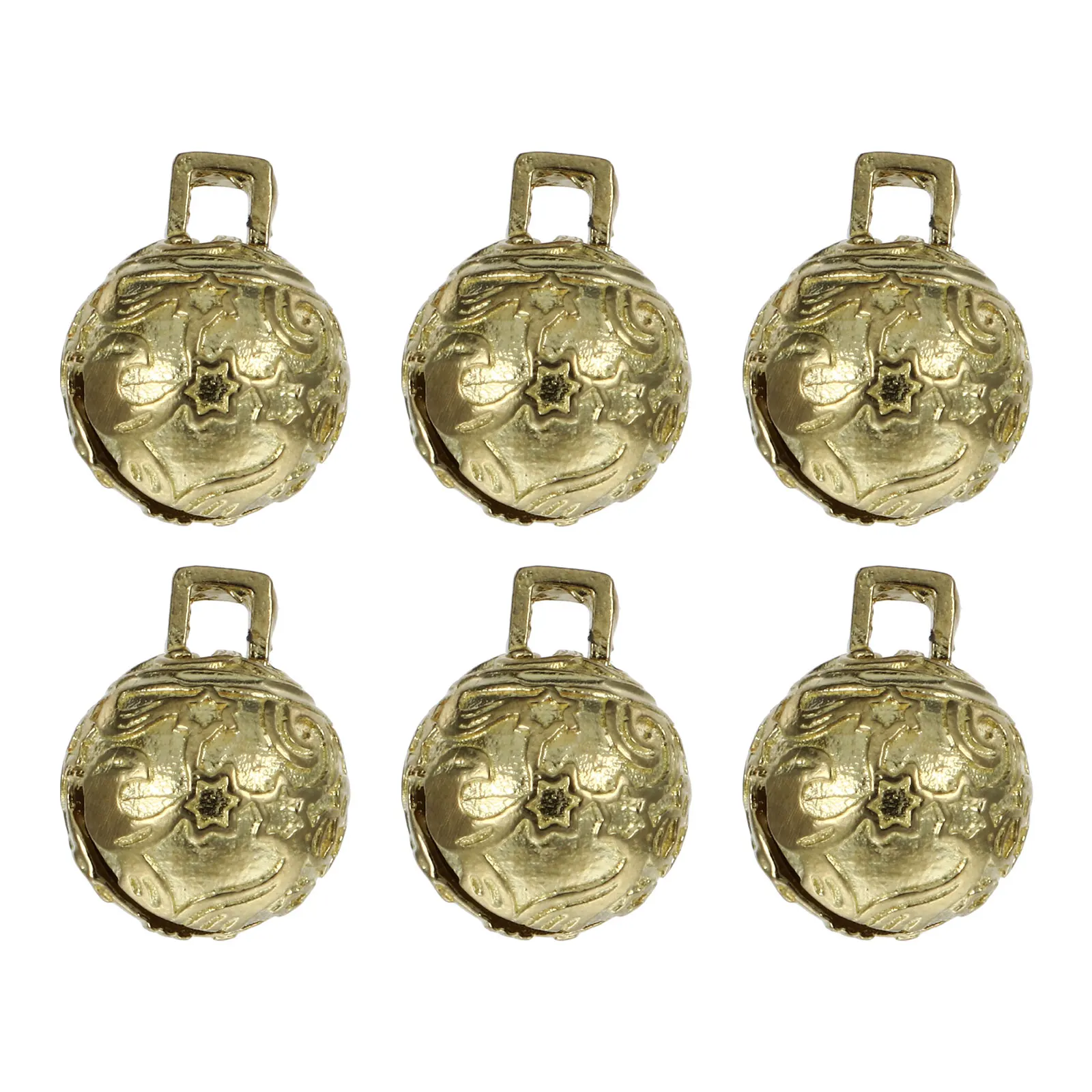 

6 Pcs Small Brass Christmas Craft Bells Pure Copper Jingle DIY Pendant Durable AntiOxidation HomeDecoration JewelryPendant