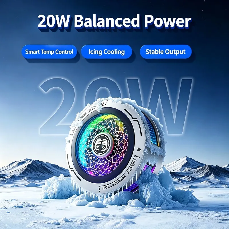 FS29B NEW Mobile Phone Cooler 3 Levels AI 9V/2.2A 20W High Power Magnetic & Back-clip Semiconductor Strong Cooling Fan Radiator