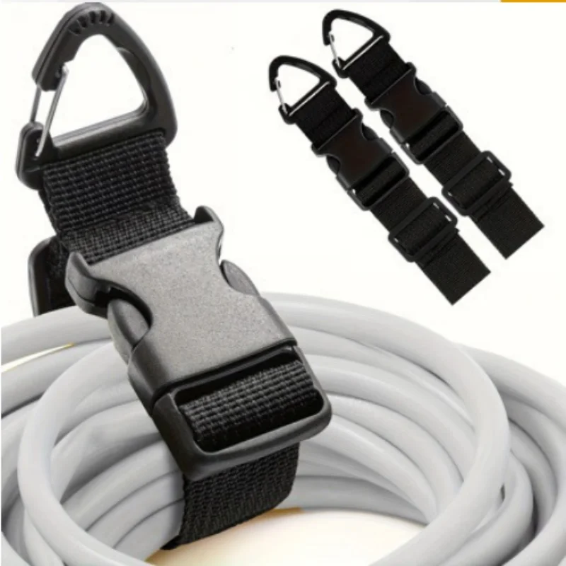 2PCS Heavy Duty Adjustable Reusable Hose & Cable Storage Straps Hanging Organizer Ties for Garage Workshop RV Camper Garden Exte
