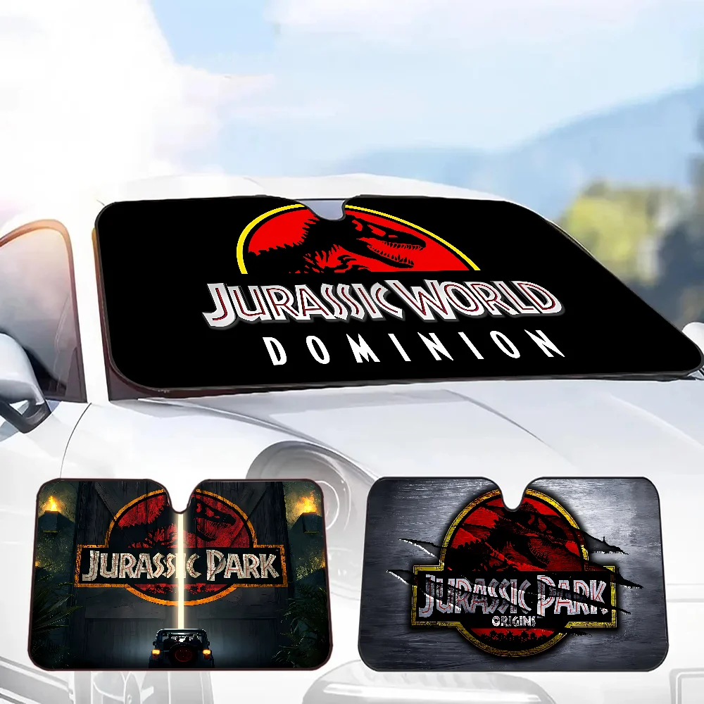 J-Jurassic P-Park D-Dinosaur زجاج سيارة ظلة غطاء طوي السيارات الشمس الظل قناع نافذة الأشعة فوق البنفسجية عاكس السيارات