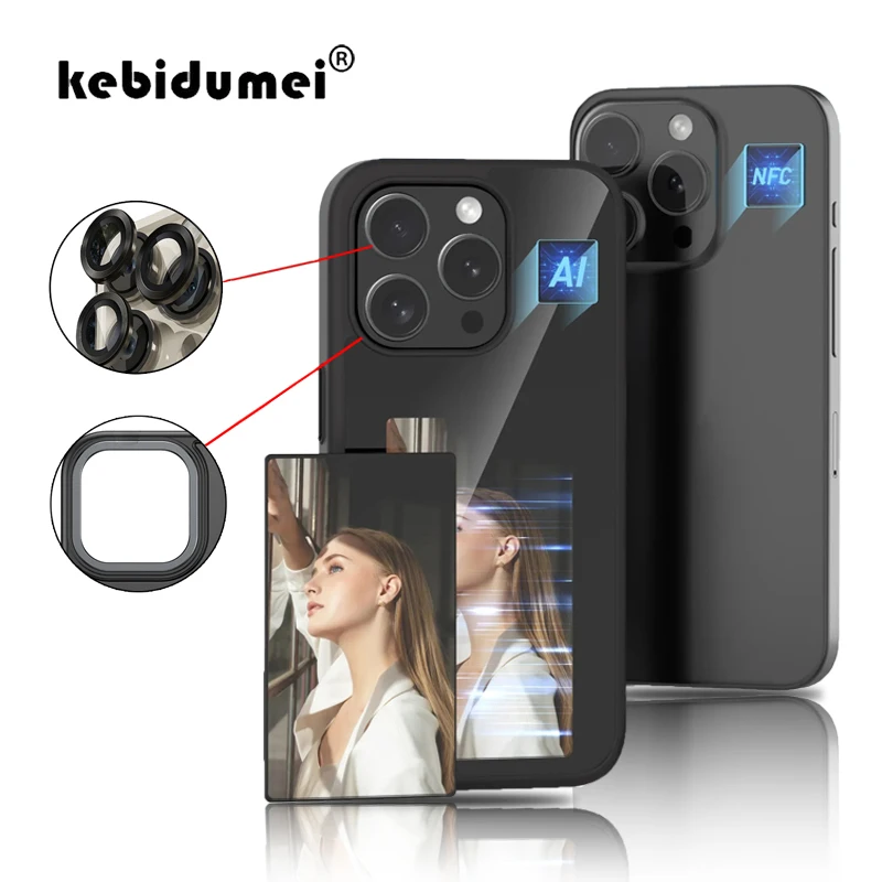

NFC Function 4 Color Smart Phone Cases For iphone 16 Pro Max ink Screen DIY Wireless Transmission Screen Projection Phone Case