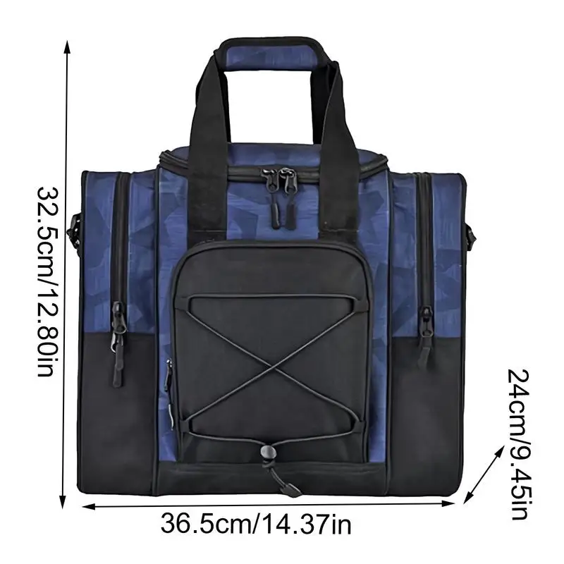 حقيبة حامل كرة بولينج واحدة ، حقيبة يد متعددة الوظائف بحزام قابل للتعديل ، مقصورة مبطنة ، تناسب أحذية كرة البولينج #6