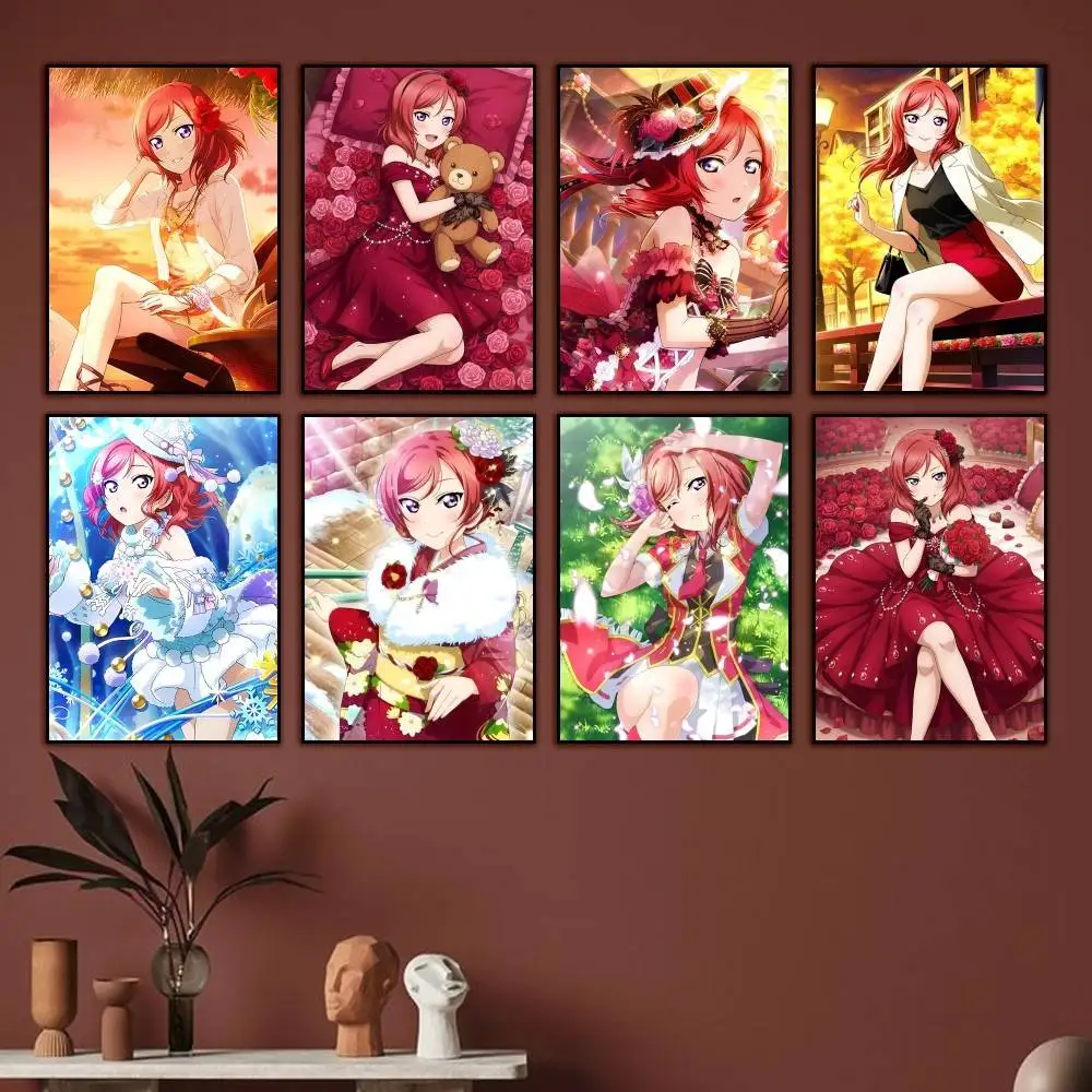 The Red Tsundere Maki-chan Poster Wall Art Print Decorative Mural Home Decor Gift Unframed Customizable