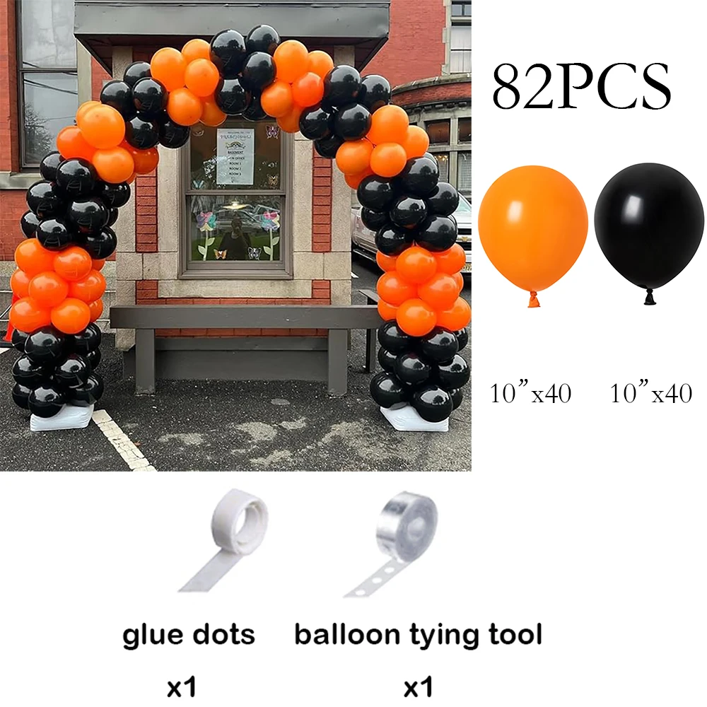 Black Orange Balloons Garland Halloween Black Balloon Arch Kit Graduation Birthday Party Baby Shower Festival Background Globos