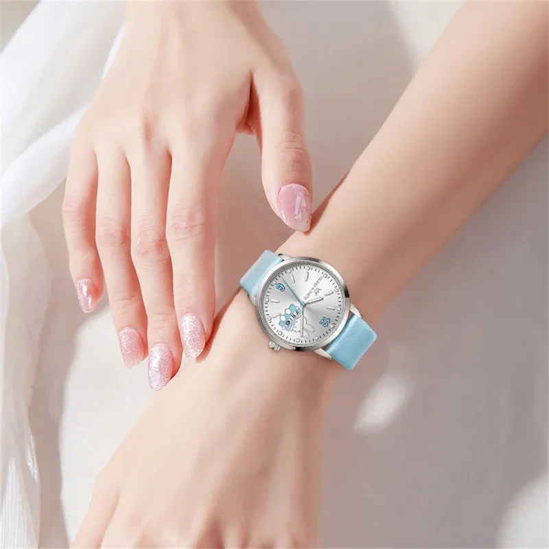 OLEVS 1002 y edición conjunta Relojes para mujer Tendencia Lindo reloj con esfera de conejo Reloj con correa de cuero resistente al agua para niña con