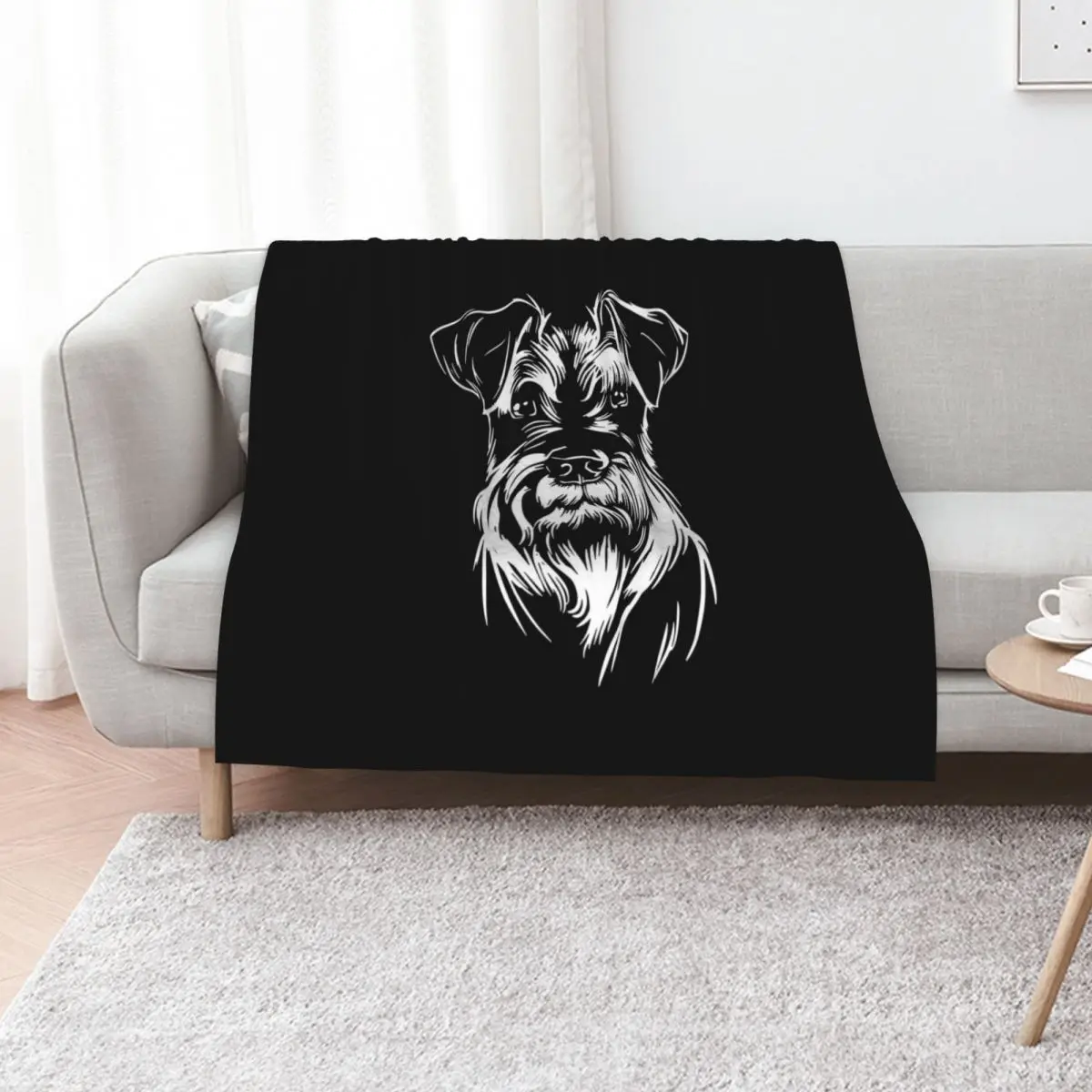 Schnauzer dog Throw Blanket Cute Summer Summer Beddings Flannel Fabric Retros Luxury Throw Blankets