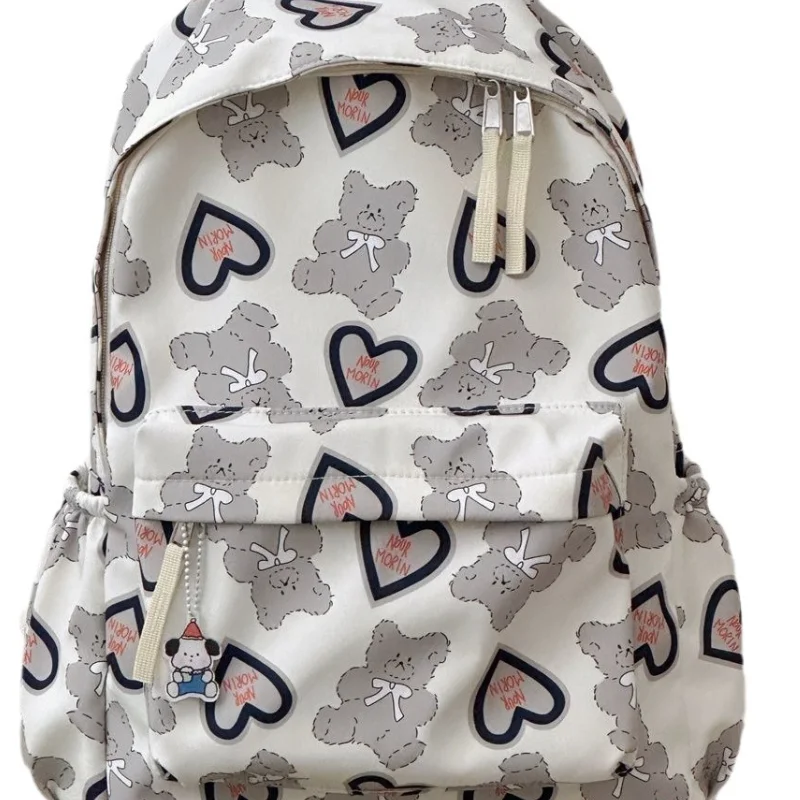 Cute Bear Schoolbag Girl Junior High School Student Korean Style Backpack High School Student Large Capacity Backpack