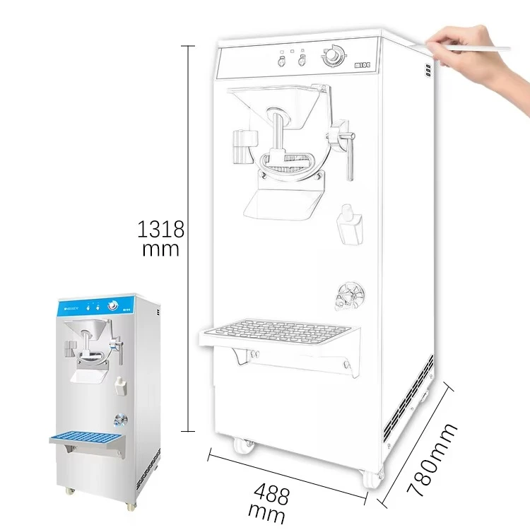 MEHEN M10E Gelato-Maschine Preis Ersatzteile Harteis-Maschine Eiscreme-Batch-Freezer mit Display