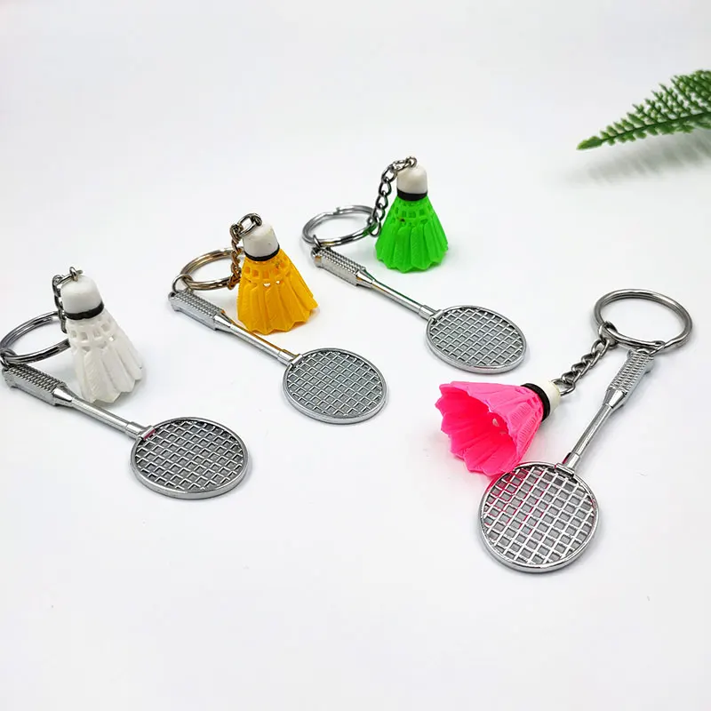 12Pcs Badminton Keychain Pendant Gift Badminton Keyring Mini Crafts Cartoon Badminton Pendant