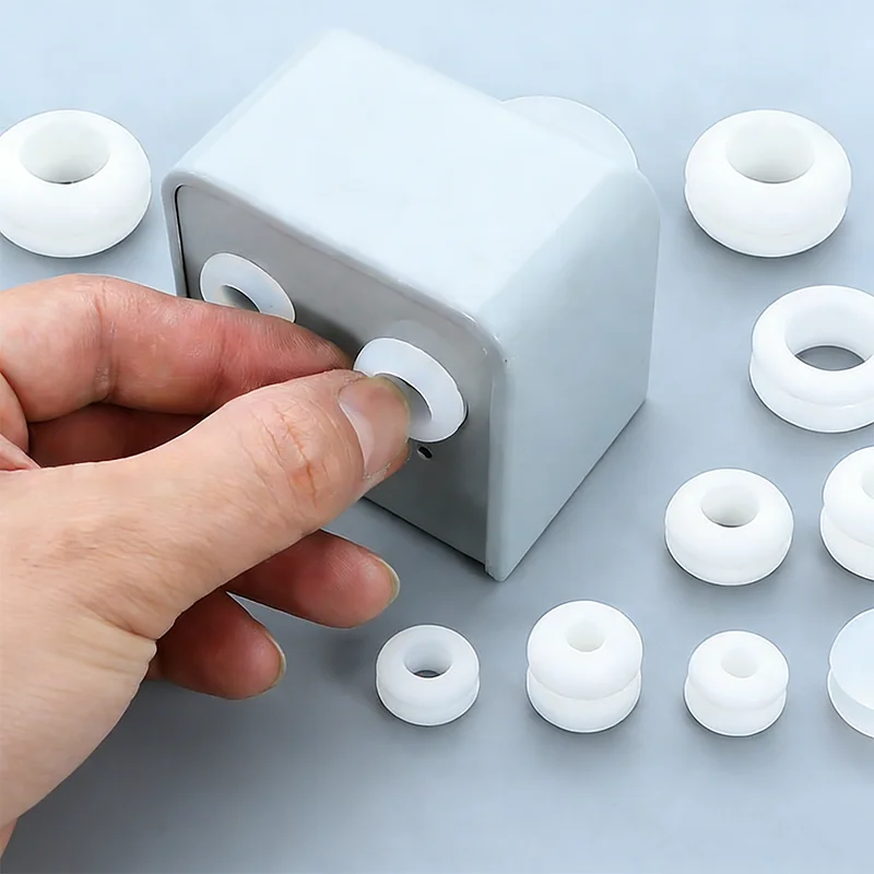 Grommet High-Temperature Resistant Double-Sided Wire Protector Coil Sealing Ring Out Hole Wire O-ring for Protects Cable Hole