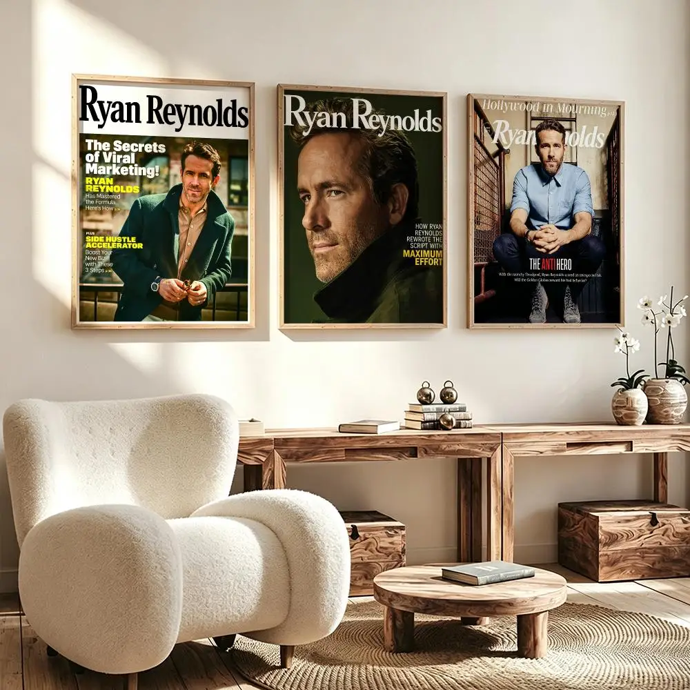 actress Ryan Reynolds Poster Poster HD Waterproof Self Adhesive Wall Art Print Decor for Bedroom Living Room Gift