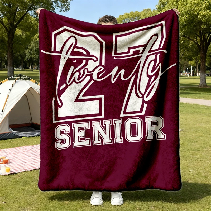 Senior 2027 Flannel Throw, Class of 2027 Cozy Blanket, Graduation Warm Blanket, Class of Graduation Soft