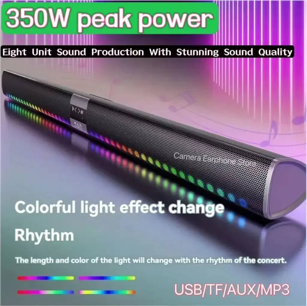 350W High Power Soundbar Home Theater Bluetooth Speaker 4 speakers 4 diaphragms 8 units produce sound 110cm Long Speakers for PC