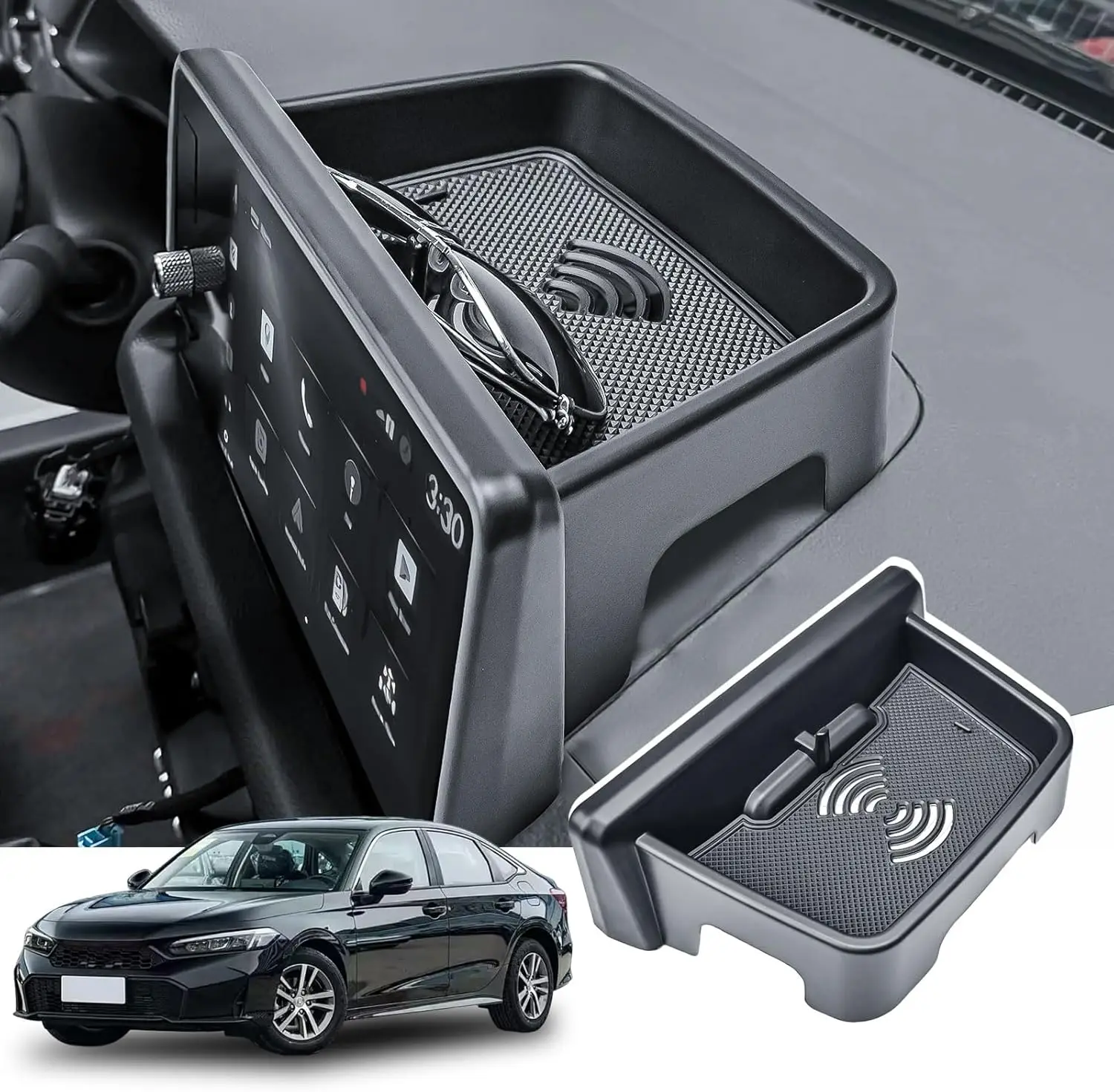 

Dashboard Storage Organizer For Honda Civic 2022-2025 Accessories Screen Audio Multimedia Interior Center Console Dash Mounted