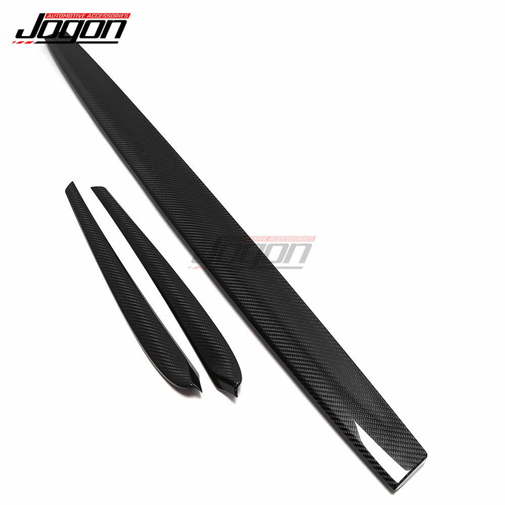 3Pcs Carbon Fiber Car Interior Central Control Dashboard Panel Cover Trim For Tesla Model 3 2017-2021 Model Y 2020-2023