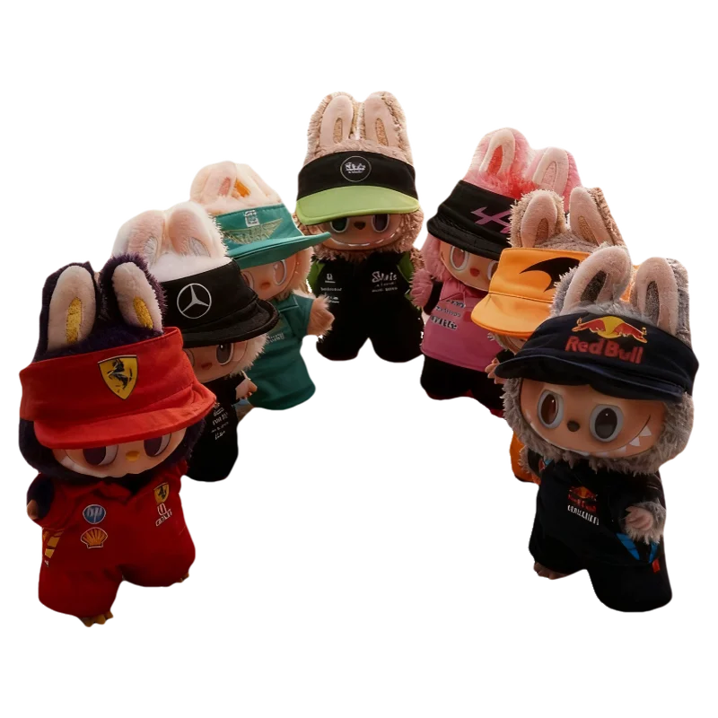 Nieuw voor Labubus F1 Set Leuke V1 V2 V3 Pop DIY Accessoires Kleding Bril Zitten Party Kerstcadeaus Racing Kleding Speelgoed