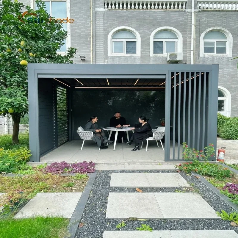 Waterproof Motorised Pergola System Gazebo With Louvered Roof