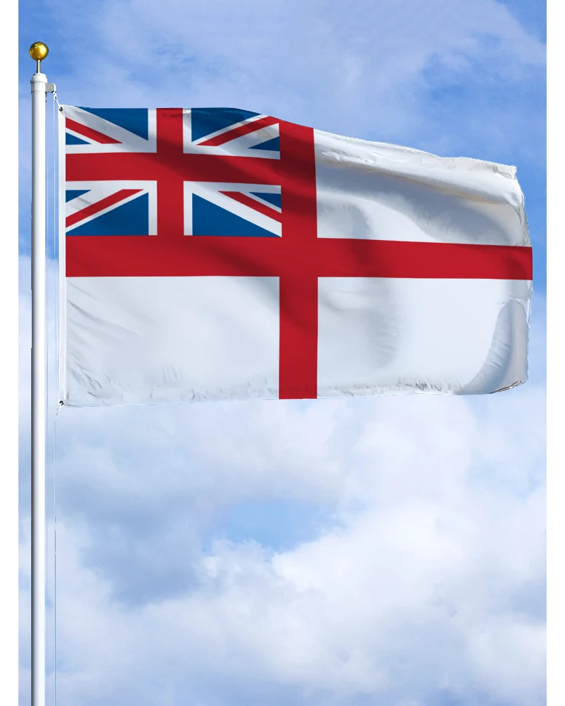 90*150cm Wtite Ensign British Royal Navy Funeral Flag Polyester Printed Banner Tapestry For Decor