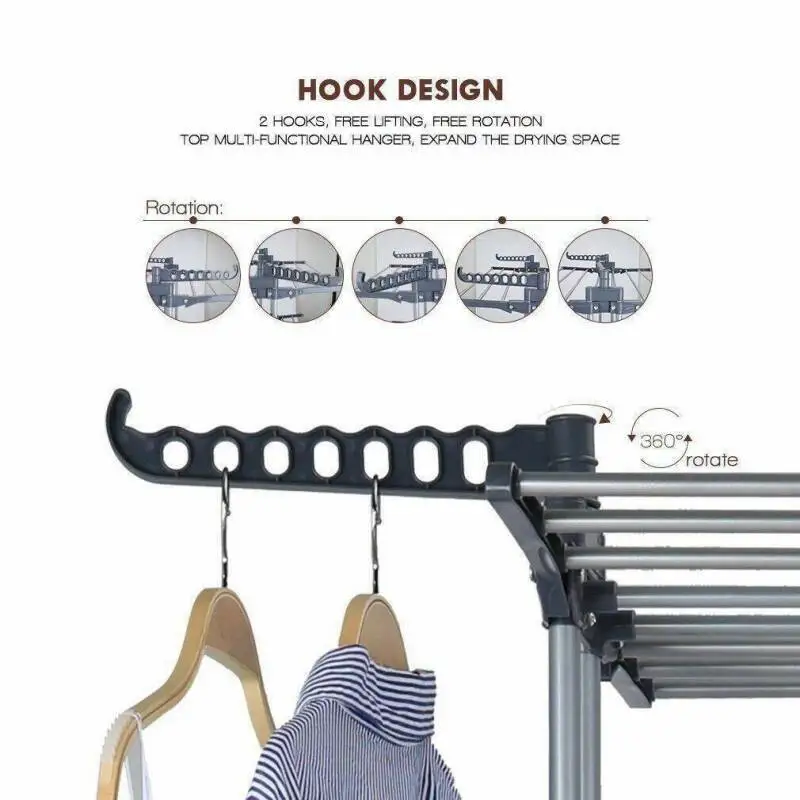 Home removable drying rack Multifolding telescopic towel hanging rack Floor standing drying rack