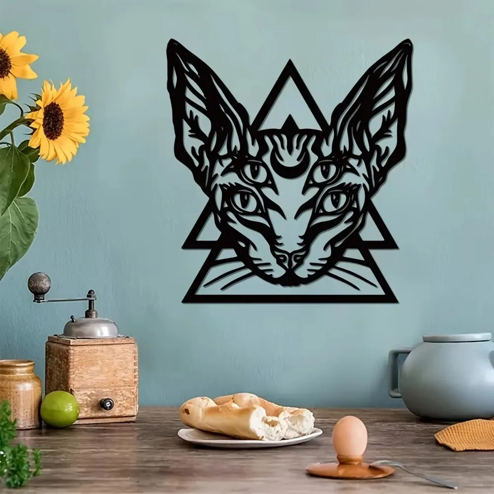 Sphynx Cat Iron Wall Art, Gothic Interior Decor, Hairless Cat Design, Unique Bedroom Decoration, Perfect Gift