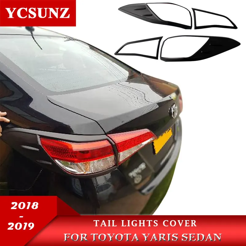 Tail Lights Cover For Toyota Yaris Sedan 2018 2019 Accessories rear light Lamp Hood Parts For toyota yaris Ycsunz