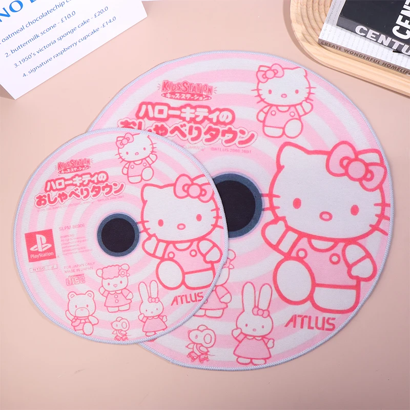 Olá Kitty Sanrio Tapete para meninas, desenhos animados bonitos, espessamento, rotação suave, almofada da cadeira, decoração desktop, escritório