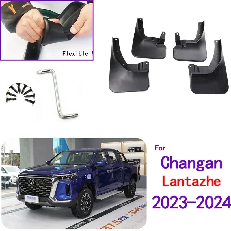 Für Changan Hunter Plus Lantazhe Pickup 2023 2024, vorderer und hinterer Kotflügel, langlebiger Kotflügel, Schmutzfänger, Spritzschutz