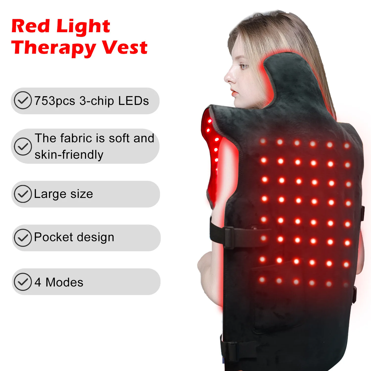 LED Infrared Vest Physiotherapy Light Care Upper Body Wearing T200